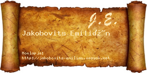 Jakobovits Emilián névjegykártya